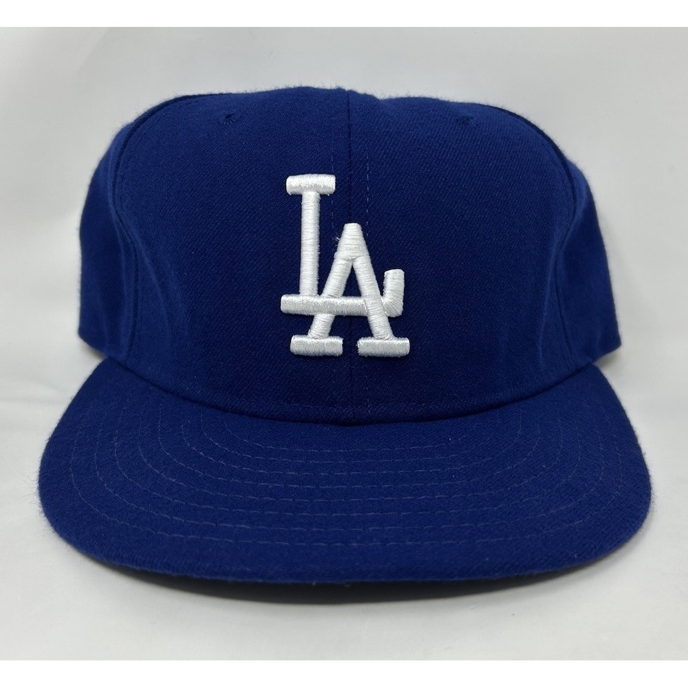 LA Dodgers Fitted Hat Size 7 1/2 Authentic New Era No Flag Made In USA Baseball